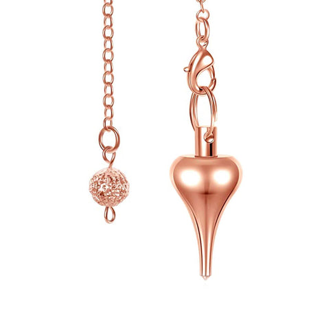pendule divinatoire oui non metal goutte or rose