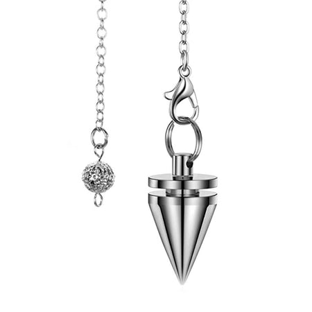 pendule divinatoire oui non metal pointe argent