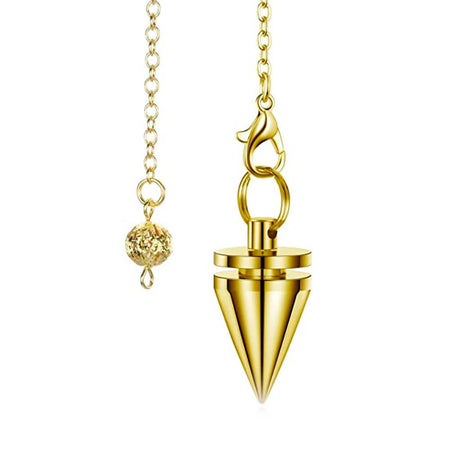 pendule divinatoire oui non metal pointe or