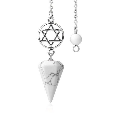 pendule oui non divinatoire pentacle turquoise blanche
