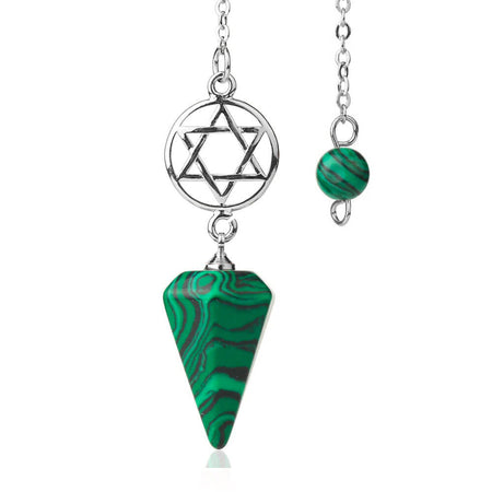 pendule oui non divinatoire pentacle malachite