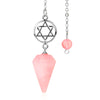 pendule oui non divinatoire pentacle quartz rose cerise