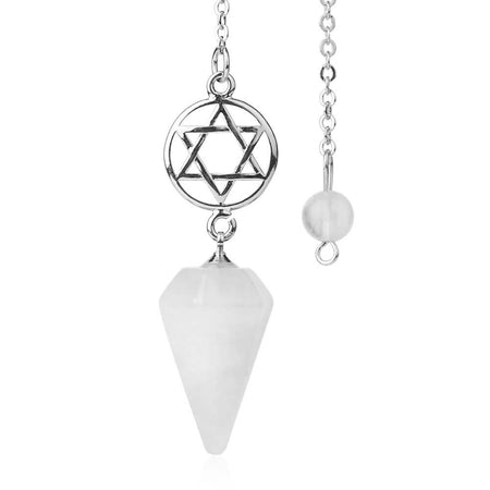 pendule oui non divinatoire pentacle cristal de roche