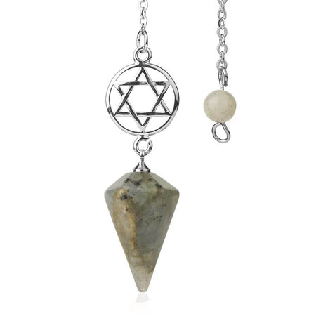 pendule oui non divinatoire pentacle spectrolite labradorite