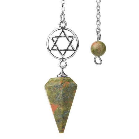 pendule oui non divinatoire pentacle unakite