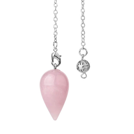 pendule divinatoire oui non goutte quartz rose