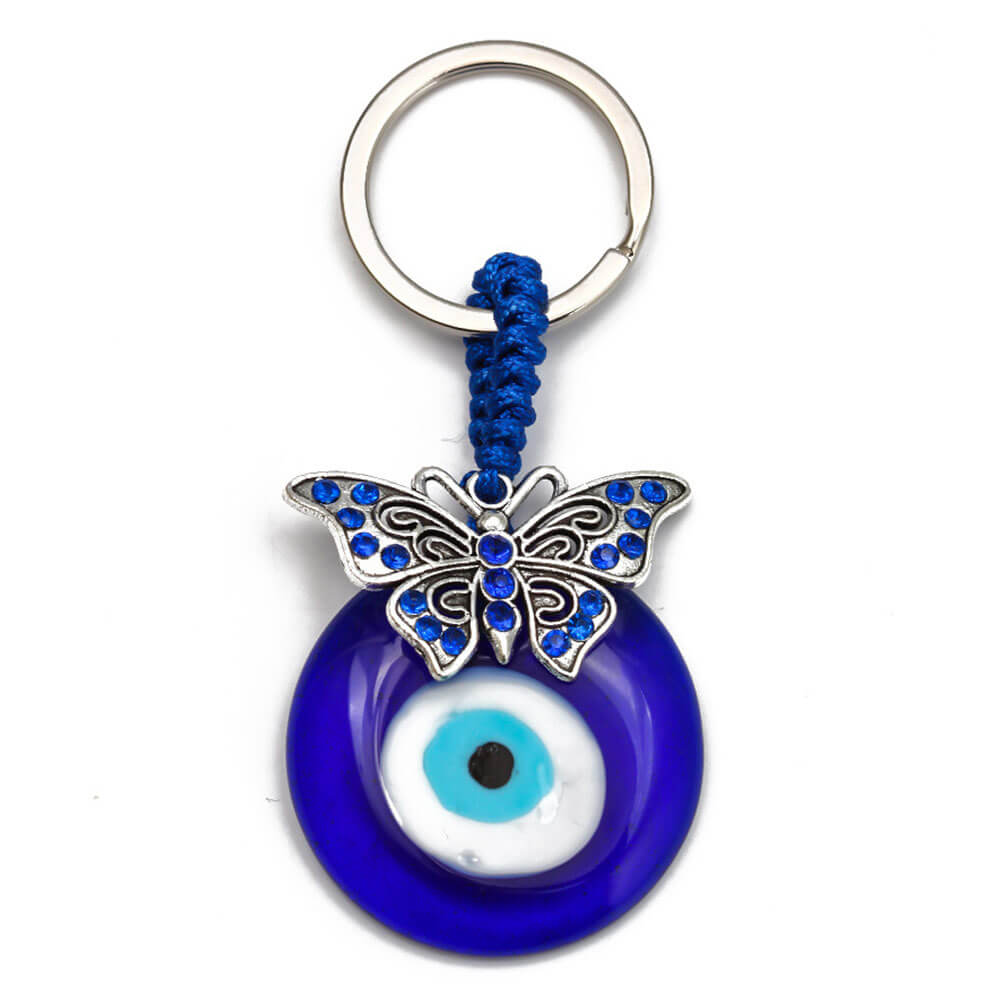 Porte-clé protecteur papillon oeil bleu grec – Esoterique Paris