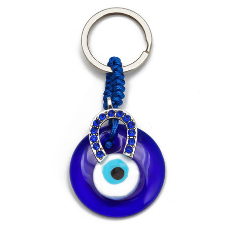 porte clé protection oeil bleu grec fer a cheval nazar boncuk